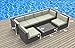 Urban Furnishing.net - OAHU 7pc Modern Outdoor Wicker Patio Furniture Modular Sofa Sectional Set, Fully Assembled - Sea Blue