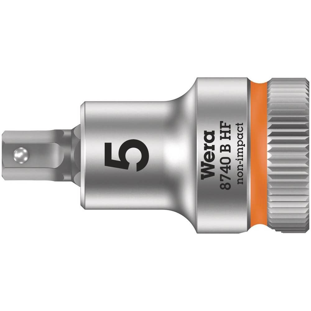 Wera 05003033001 8740 B Holding Function Zyklop In-Hex Bit-Socket, Bright Orange, 3/8-Inch, 5 x 35 mm