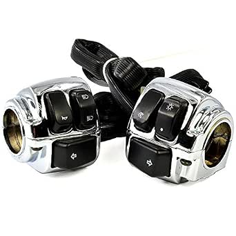 1" Handlebar Headlight Horn Turn Signal Light On-Off Control Switch + Harness For 96-12 Harley Dyna Softail Sportster V-Rod (9300663683192)