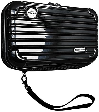 [TRIPPIG] Passport Holder / Passport Wallet / Travel clutch bag / Cosmetic Organizer / Mini Luggage Shape / Digital Pouch / Credit Card cash organizer with hand strap (BLACK)