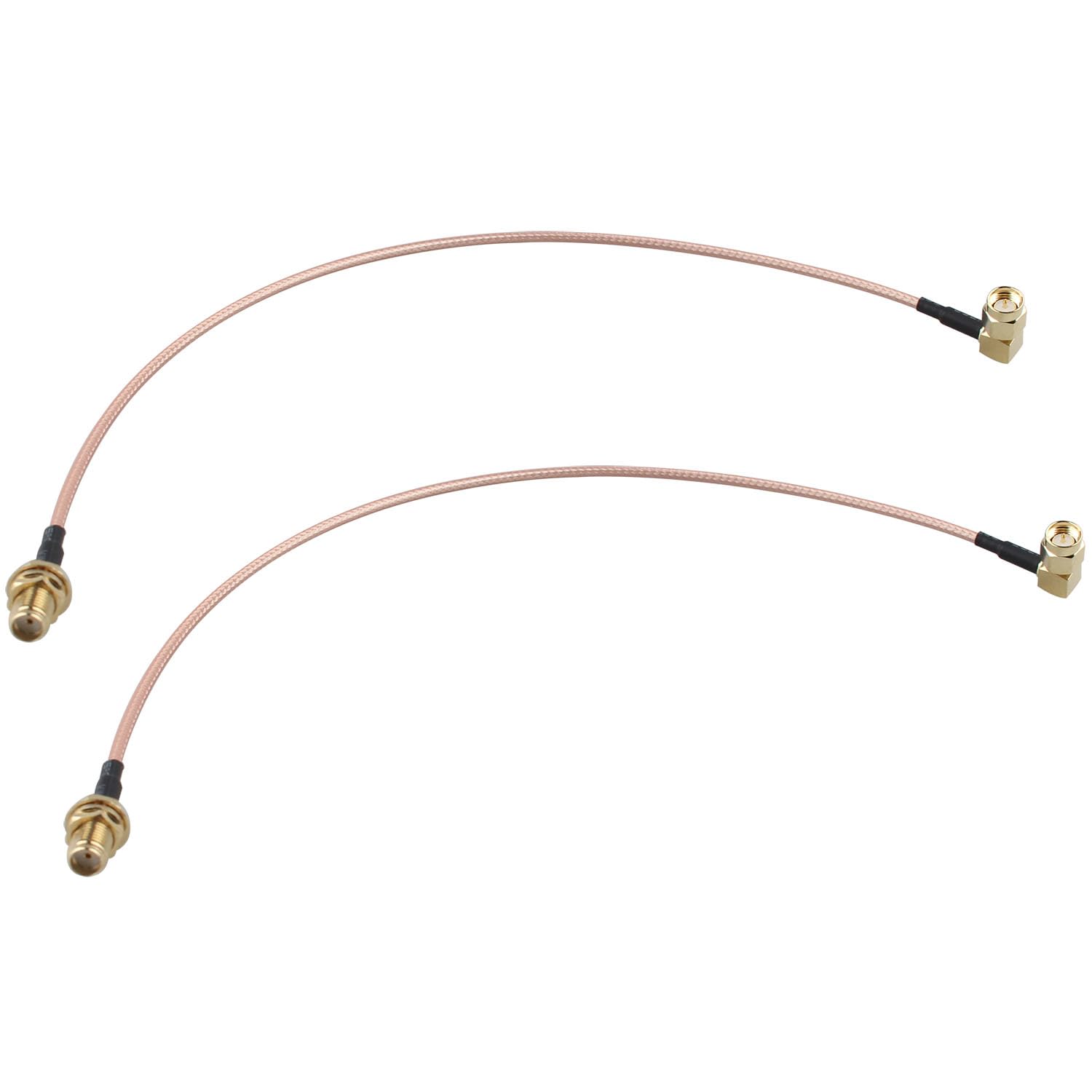 Futheda 2pcs SMA Female Bulkhead Mount to SMA Male Right Angle Antenna Extension Cable RG316 Coaxial Cable 30cm/12 inch Compatible with 4G LTE Router USB Adapter RTL SDR Receiver IoT Gateway