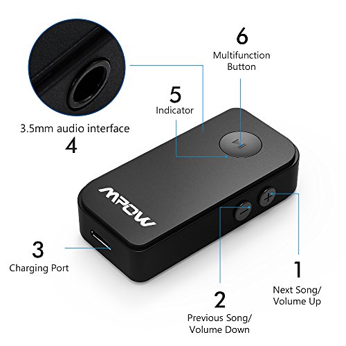 Mpow Bluetooth Receiver, Portable Bluetooth 4.1 Car Adapter & Bluetooth Car Aux Adapter for Music Streaming Sound System, Hands-free Audio Adapter & Wireless Car Kits for Home/Car Audio Stereo System Electronics, Car & Vehicle Electronics, Car Electronics, Car Audio, Amplifiers