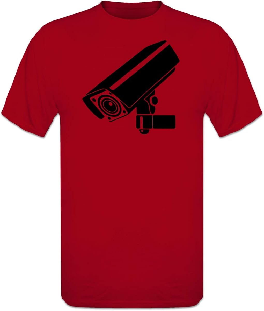Shirtcity Security Camera Spy Cam TShirt Red Amazon.co.uk Clothing