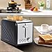 Vestaware 2 Slice Toaster, Extra Wide Slot Bread Bagel Toaster 2 Slice - Bagel/Defrost/Cancel Function, 6 Bread Shade Kitchen Toaster with Removable Crumb Tray for Bread Waffles, Stainless Steel