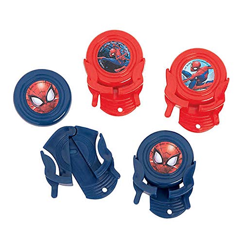 Spiderman Birthday Party Favors Pack For 12 With Medals, Spiderman Paper Masks, MINI Disc Shooters, Spiderman Tattoos, Favor Goodie Bags, and Exclusive Pin By Another Dream