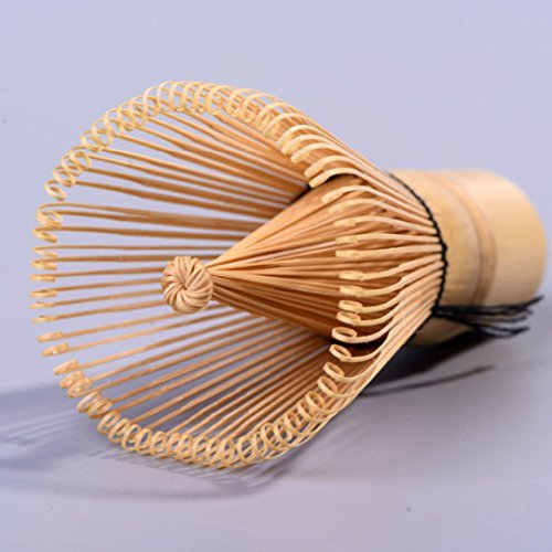 Complete Start Up Matcha Tea Kit - Retro Japanese Natural Bamboo Matcha Whisk (Chasen) - Scoop - Matcha Bowl - Whisk Holder - Ceremony Matcha tea Sets (Lotus flower, 4 PCS)