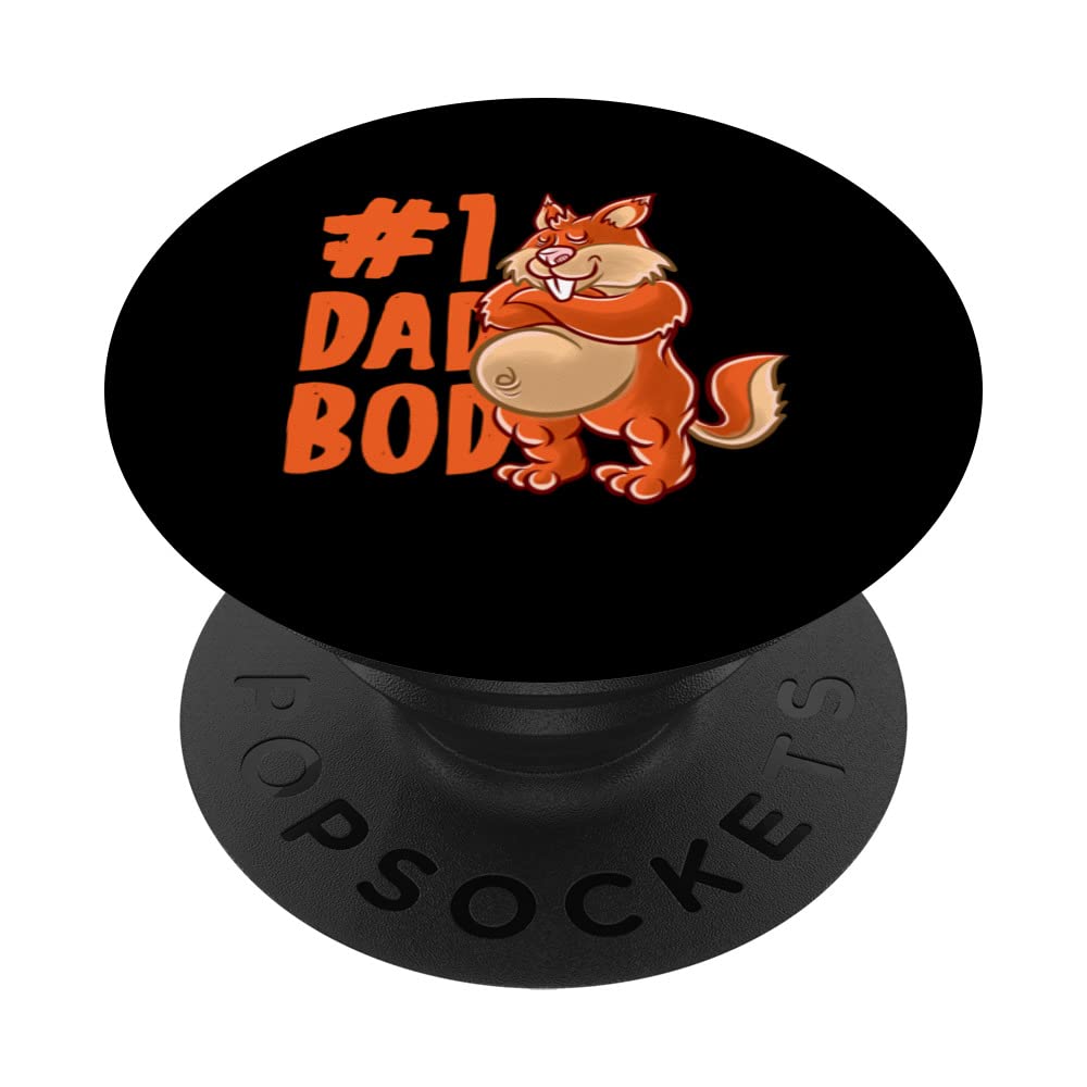 Red Squirrel Dad Best Dad Bod Daddy Papa Father's Day PopSockets Swappable PopGrip