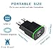 Power-7 European Plug Adapter, Travel Charger 3-Pack 2.1Amp Europe Dual USB Wall Charger Power Adapter with LED Light for iPhone X 8 7 6 6S Plus, iPad, LG, Moto, Samsung S9 S8 S7 S6, Android (Black)