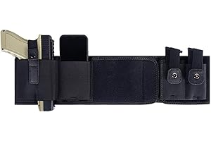 HOUSON Belly Band Holster, Adjustable Waist Holster Pistol Holster Elastic Tactical Belly Band Waist Pistol Holster with Pock
