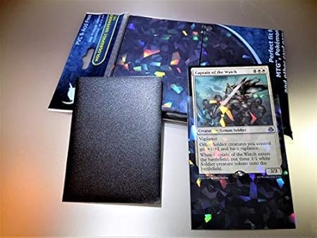 Amazon Co Jp N E W プロフェッショナル ホログラムカードプロテクタースリーブ 精密フィット Mtg ポケモンモア 100パック ブラック ホビー 通販
