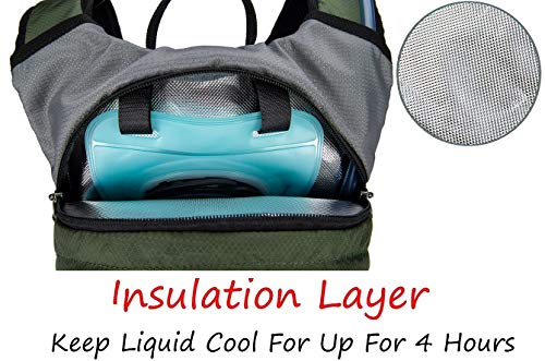 Hydration Backpack 2L Water Bladder - Insulated Lightweight Pack Running Hiking Riding Camping Cycling Climbing Fits Men & Women