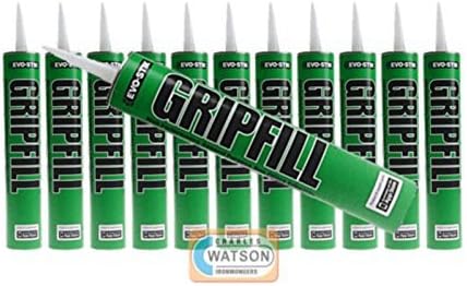 12 Tube Gripfill High Performance Green Adhesive Gap Fill - 350ML by Evo-Stik