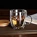 WBSEos Coffee Mug, Double Walled Glass Coffee Cup, High Borosilicate Glass Mug for Latte, Espresso, Milk, Tea, Juice, 400ml set of 1(12.6 Ounce)