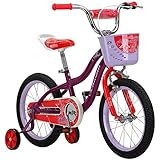 Schwinn Elm Girls Bike for Toddlers and Kids, 16-Inch Wheels, Purple