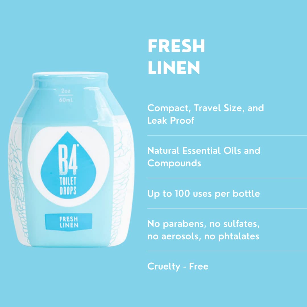 B4 Toilet Drops Toilet and Bathroom Deodorizer Drops, 3 Count, 2 Ounce Bottles (Variety Pack)