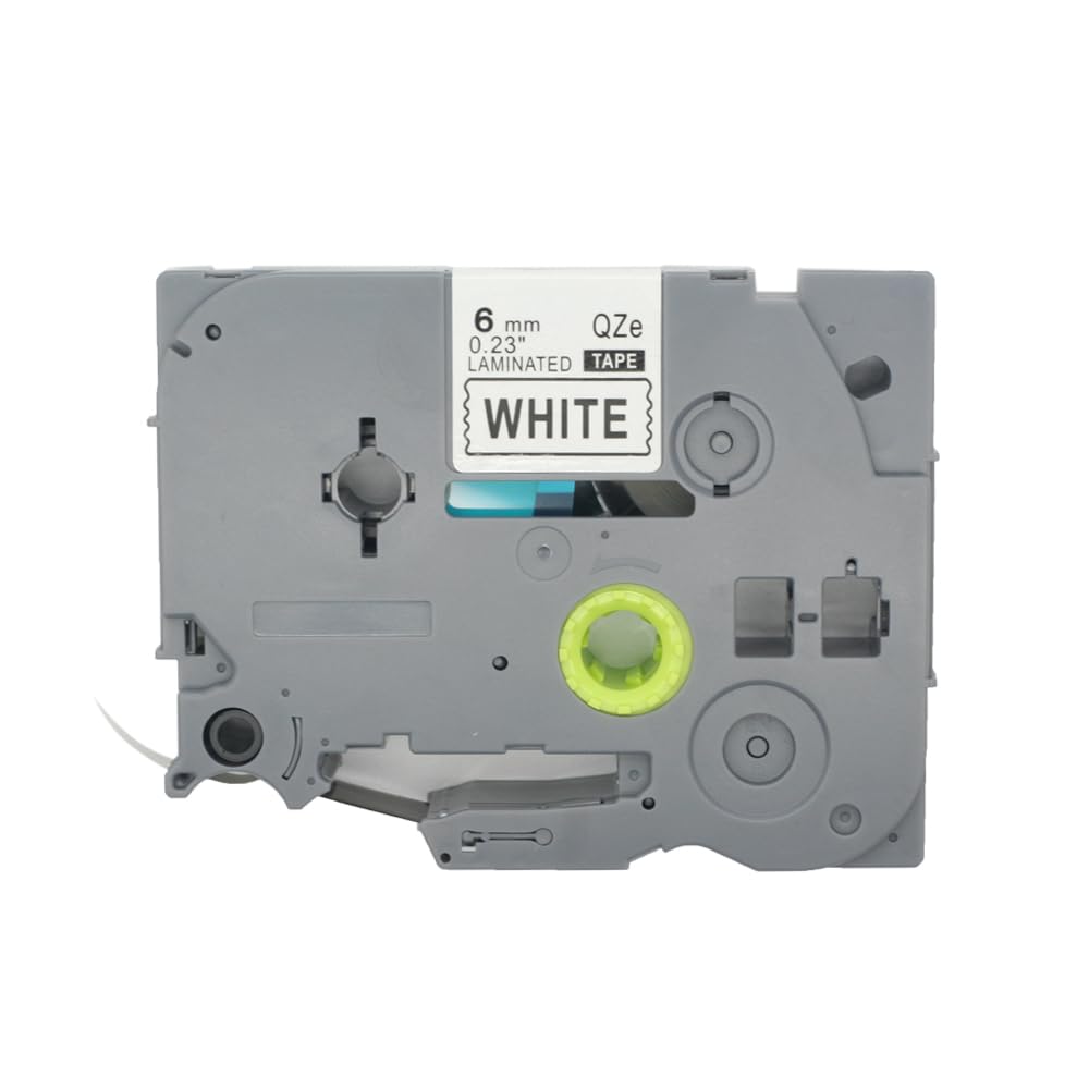 BROVACS 1 Pack Black on White Laminated Label Tape Compatible for Brother P-Touch Label Printer TZ 211 TZe 211 6mm 1/4" OPA4211
