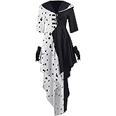 Beita Cruella Devil Costume Women Dress Cosplay Outfit for Halloween