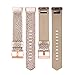 Vancle Fitbit Charge 2 Band,Luxury Genuine Leather Replacement Strap for Fit bit Charge 2(No Tracker) (Pink Gold)