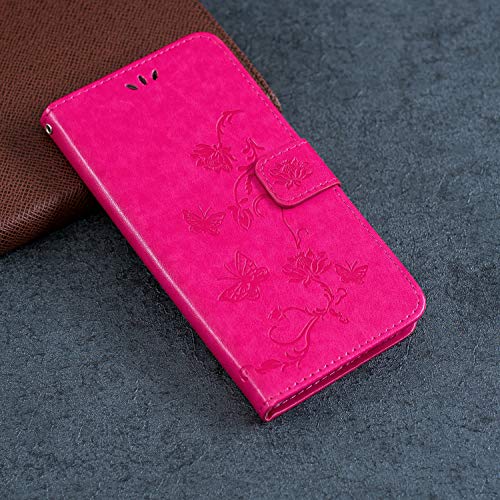 image for Elegant Embossing Butterfly Lotus Flowers Pattern Slim Flip Wallet Cas