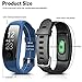 Fitness Tracker, Ronten R7 Plus Activity Tracker With Heart Rate Monitor, Waterproof Fitness Watch, Wireless Bluetooth Smart Bracelet with Replacement Strap for Android & IOS (Black+Blue(strap))