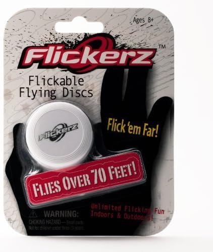 Flickerz Flying Disc, White/Silver by Flickerz