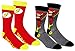 DC Comics Flash Mens Casual Crew 2 Pair Pack Socks Multi-color