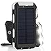 Solar Charger, Tagital Solar Power Bank 12000mAh External Backup Battery Pack Dual USB Solar Panel Charger with 2 LED Light Carabiner Compass Portable for Emergency Outdoor Camping Travel (White)