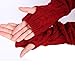 Colorful House Fingerless Thumb Hole Long Gloves Mittens Winter Arm Warmer (Dark Red)