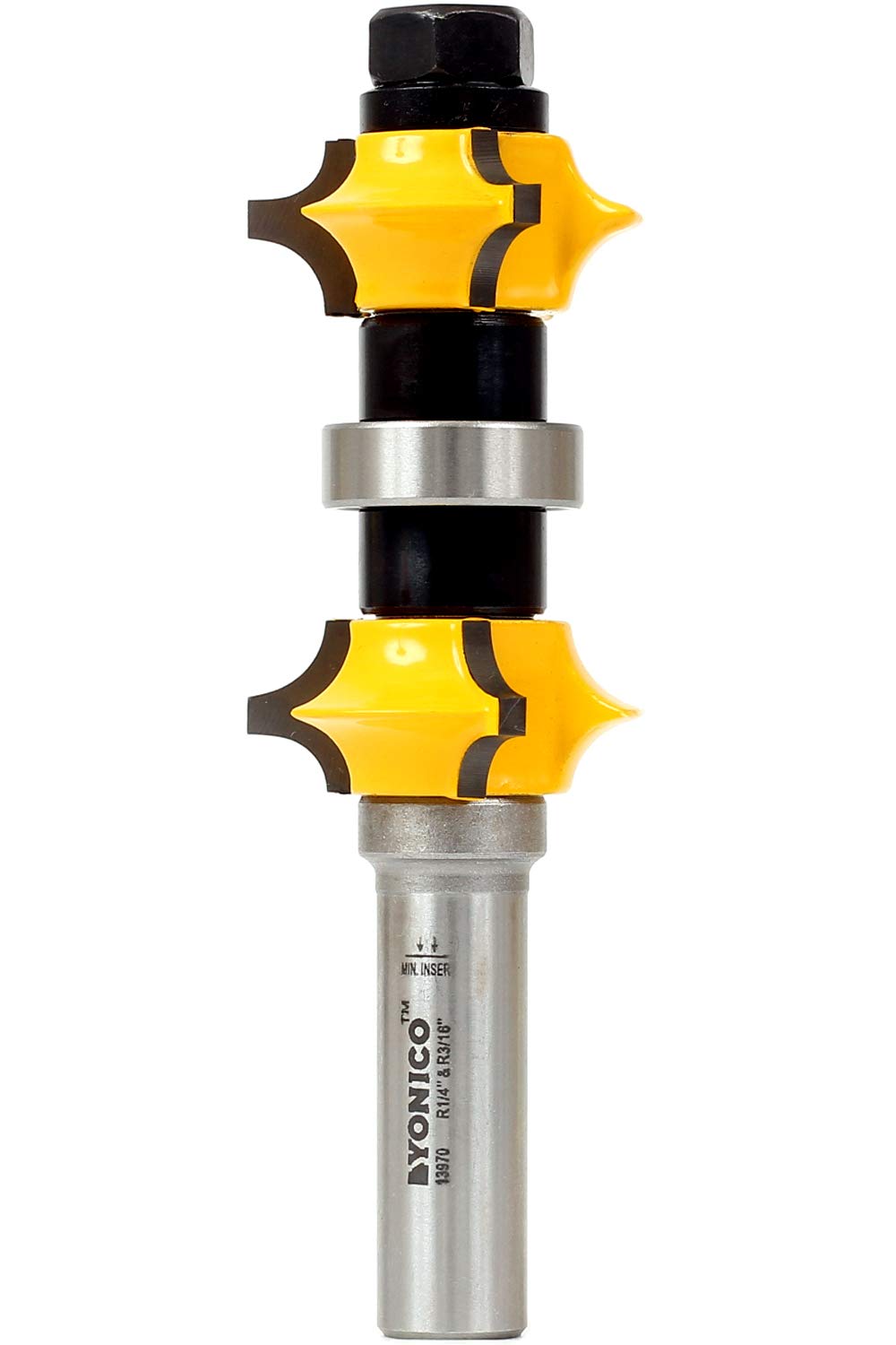 Yonico 13970 Dual Surface Adjustable Edge Forming Router Bit 1/2-Inch Shank, 1-3/8 inches x 4-1/4 inches