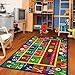 Kids Rug ABC Alphabet Numbers and Shapes Educational Area Rug Area Rug Non Skid Backing by Furnishmyplace 3'3