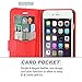 iPhone 6 Plus Case, LK [Stand Feature] iPhone 6 Plus Wallet Case, PU Leather Case Flip Cover + Screen Protector & Stylus for iPhone 6 Plus (Red)