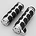 2x Chrome Billet Aluminum Bar End Cap Black Soft Gel Rubber Hand Grips w/ Palm Rest Fits Custom Motorcylce 7/8