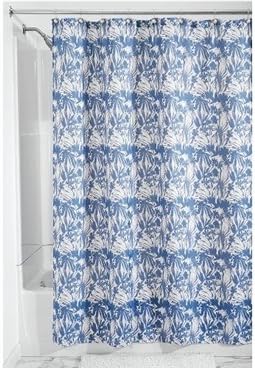 Amazon Com Dormco Floral Batik Fabric Shower Curtain Blue Home