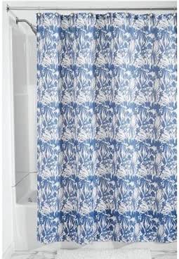 Amazon Com Dormco Floral Batik Fabric Shower Curtain Blue Home