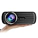 FastFox Video Projector 800 Lumen 800x480 Multimedia LCD LED Slide Beamer Office Presentation Indoor Family Proyector Gift Movie night for PC Laptop Powerpoint Black Color