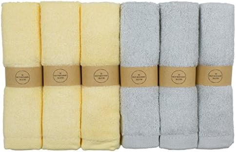 The Motherhood Collection 6 ULTRA SOFT Baby Bath Washcloths, 100% Natural Bamboo Towels, Gender Neutral, Perfect for Sensitive Baby Skin, 6 Pack 10"x10"