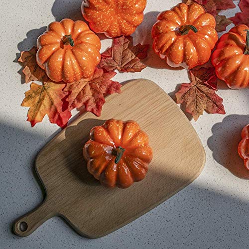 DomeStar Aritificial Maple Leaves, 500PCS 3 Inch Silk Fall Leaves Faux Autumn Leaves Assorted Fall Leaves for Halloween Thanksgiving Decorations