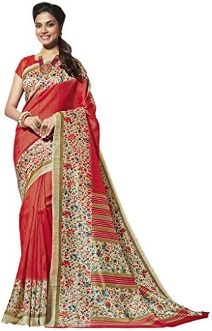 Indian Designer Saree Cotton Silk Printed Red Branded Stylish Party Wear Saree (SS-3040)
