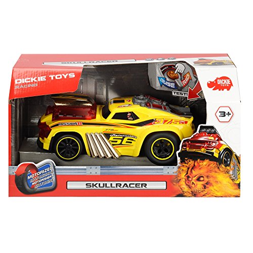 Dickie Toys 203765001 Skullracer, motorisiertes Spielzeugrennauto, mit Wheelifunktion, Licht und Sound, 24 cm – Bild 3