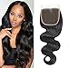DMS Body Wave Human Hair Lace Closure 4x4 Free Part Swiss Lace Closure 12A Brazilian Virgin Hair Top (12 Inch)