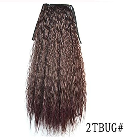 Huphoon Hair Extensions Women Long Wavy Curly Fluffy Natural Looking Pony Tail Ribbon Hand Tie Wig (C)