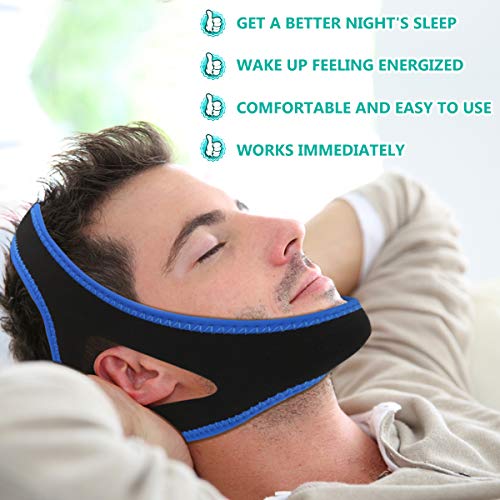 Anti Snoring Devices Chin Strap [Upgraded 2019], Snoring Solution Snore Stopper Anti Snoring Chin Strap for CPAP Users, Anti Snoring Devices Stop Snoring Sleep Aid Snore Reducing Aids for Men Women