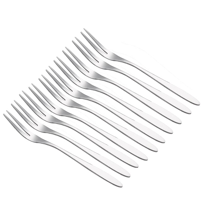 20Pcs Cake Fork Set, Fruit Fork, Stainless Steel Mini Dessert Tea Forks Set, Comfortable Long Handle Small Cake Desert Fruit Serving Forks for Party Events Travel