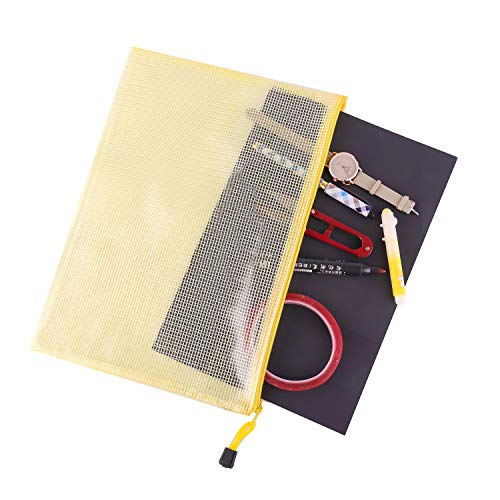 Jonyee Zipper Plastic Mesh Pouch, Waterproof Mesh Bags for Travel Storage and File Bags for Office (5 Colors,10 Pack) - Thumbnail 4