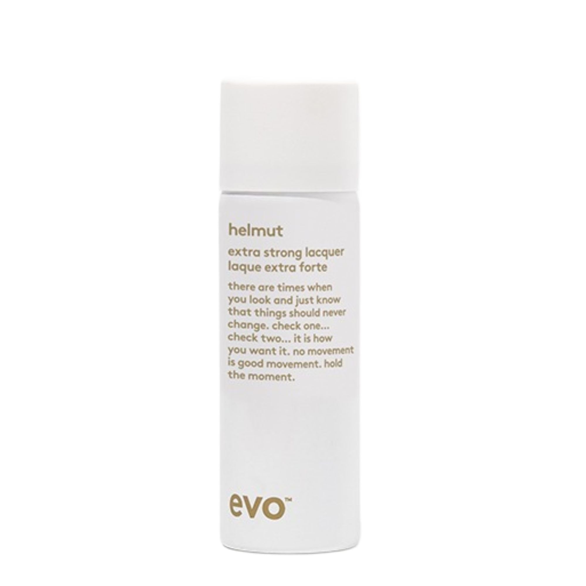 Evo Helmut Extra Strong Lacquer - Full Size Hairspray For Complete Style & Shape Control, High Shine Finish & No Residue - 285ml