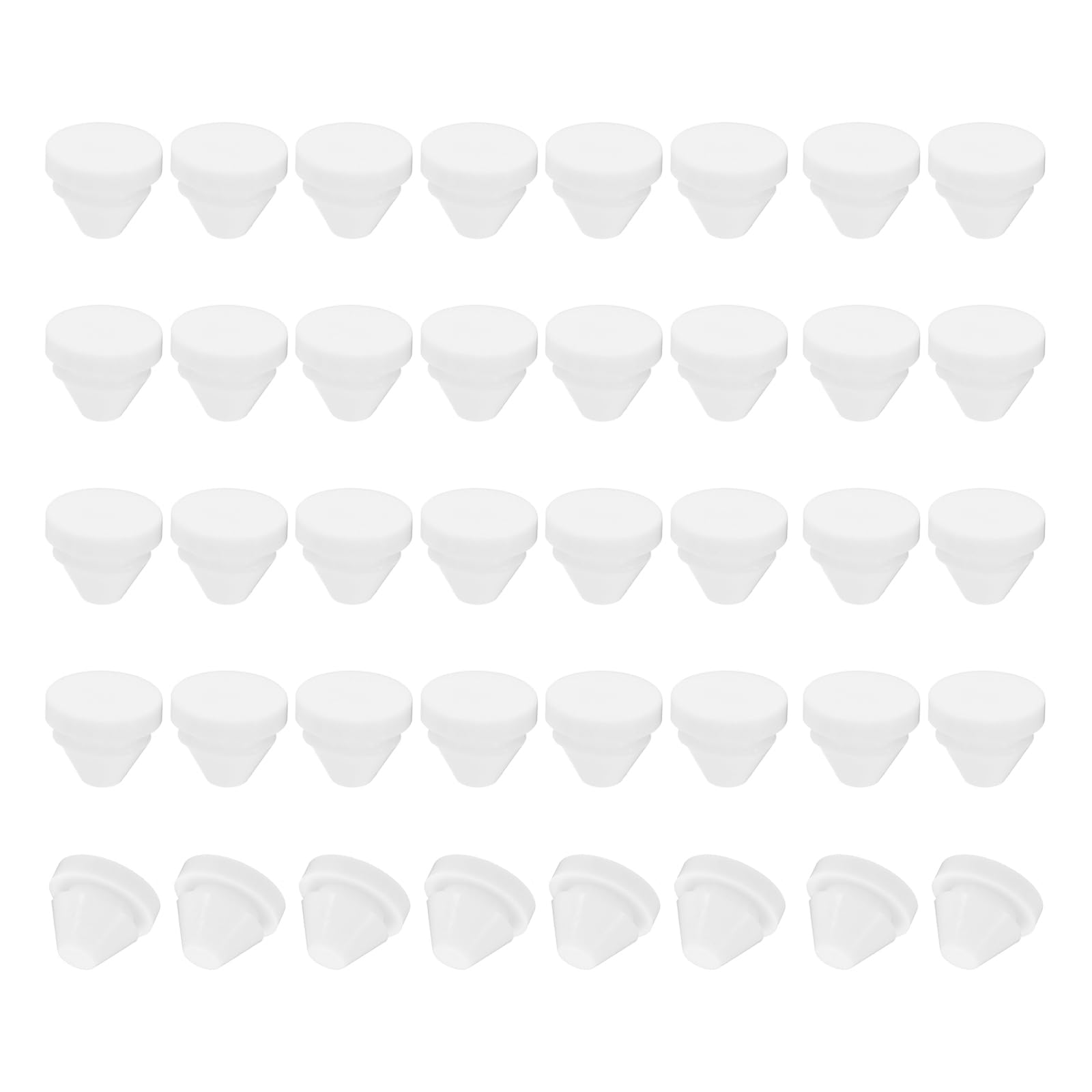 PATIKIL 9mm Diameter Silicone Hole Plug, 40 Pcs Round Snap in Type Locking Furniture Button Protective Cover Cap Head Fit for 9-10mm Hole for Seal Bulkhead Cylinder Hole, White