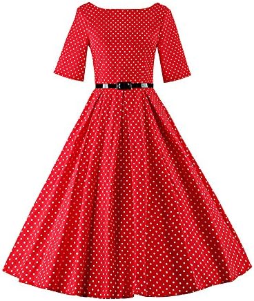 iLover Women's 1950s Style Rockabilly Swing Vintage Dresses Party Dress