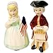 Early Colonial Americans Patriotic Couple Ceramic Salt and Pepper Shaker Set