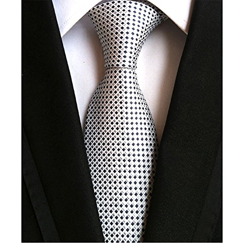 Jeatonge Lot 6 Pcs Mens Ties and 3 Free Tie Clips, Men's Classic Tie Necktie Woven Jacquard Neck Ties (Style 13)