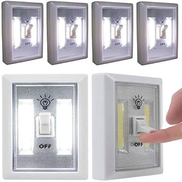 Set Of 4 Sohler Led Battery Operated Powered Switch Light Cordless
